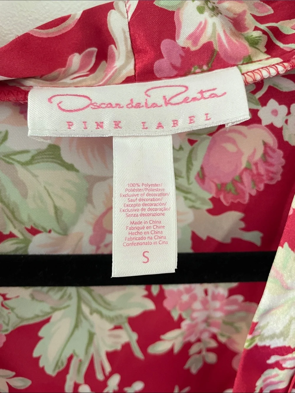 Oscar de la Renta Pink Label Floral Satin Robe